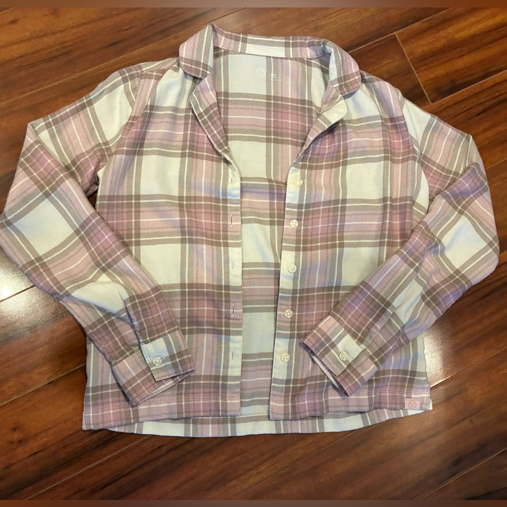 Gilly Hicks Pink and White Plaid Shirt